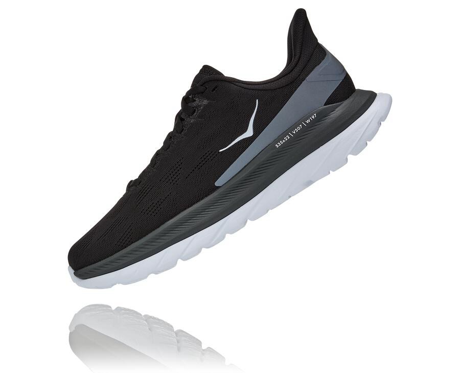 Hoka Australia One One Mach 4 - Womens Running Shoes Black/White - LYFVG-1543